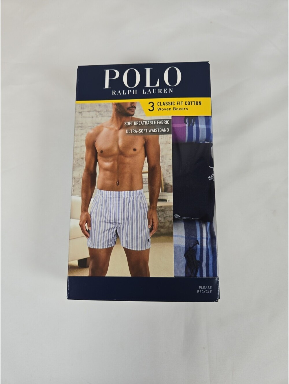 Polo Ralph Lauren Mens 2XL Mix Boxers 3 Pk Woven Cotton Plaids & Dog Theme